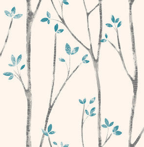 Brewster Wallpaper Ingrid Blue Scandi Tree