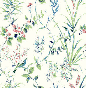 Brewster Wallpaper Mariko Green Botanical