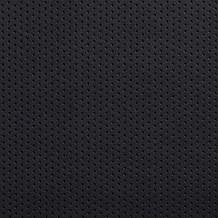 V129 Black Perforated by Charlotte Designer Fabric Value Vinyl 100% Vinyl, 29oz. Lead Free Asia Exceeds 100,000 Wyzenbeek Rubs (Heavy Duty) No Repeat 54 Inches - Swanky Fabrics -