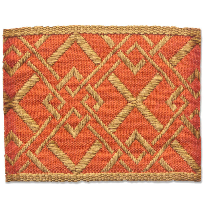 Vanity 2 Clay by Stout Designer Trim NEW WORLD TAPES & BORDERS 100%SVI FRANCE Horizontal: 2.125 and Vertical: 0 2.65 in - Swanky Fabrics -
