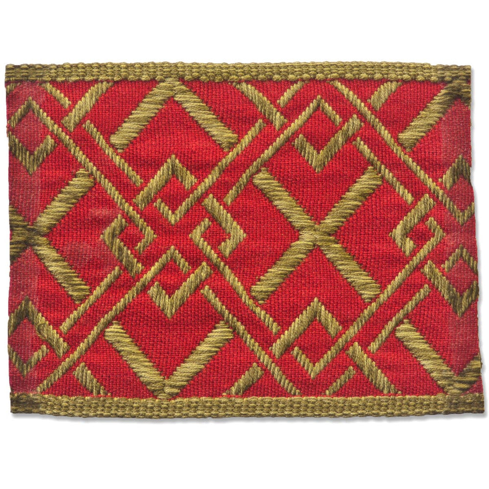 Vanity 3 Lipstick by Stout Designer Trim NEW WORLD TAPES & BORDERS 100%SVI FRANCE Horizontal: 2.125 and Vertical: 0 2.65 in - Swanky Fabrics -