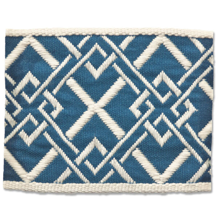 Vanity 5 Bluebird by Stout Designer Trim NEW WORLD TAPES & BORDERS 100%SVI FRANCE Horizontal: 2.125 and Vertical: 0 2.65 in - Swanky Fabrics -