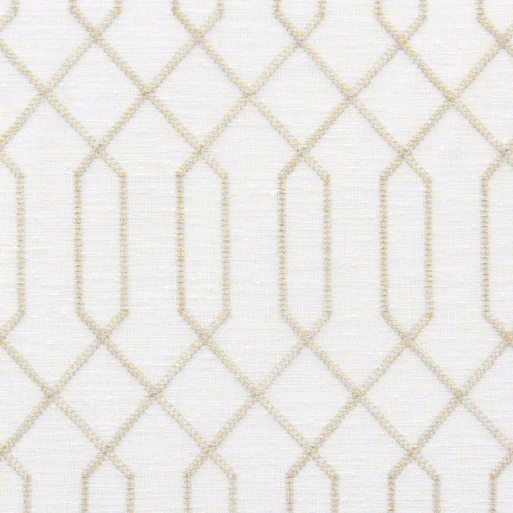 Varanasi # 530 Sand by Maxwell Designer Fabric Sheer Paths 100% POLYESTER TURKEY V-6.1" H-2.1" 118" EMB. WIDTH 110" - Swanky Fabrics -