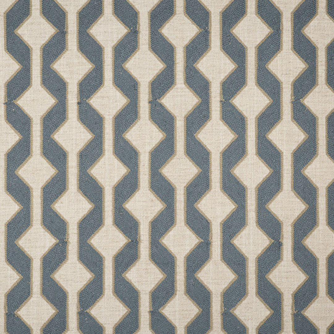 Varley # 539 Celeste by Maxwell Designer Fabric Color Theory-Vol. X Twilight BASE: 43% COTTON 28% POLYESTER 20% LINEN 9% RAYON EMB: 84% COTTON 16% POLYESTER INDIA V- 3.1" H-3.1" 53" - Swanky Fabrics -