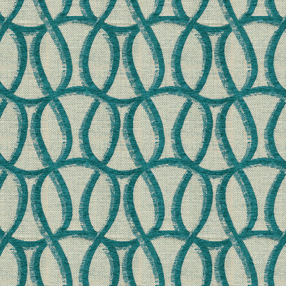 Bailey 34 Teal by ABBEYSHEA Designer Fabric 87% Polyester, 8% Viscose, 5% Linen China 15,000 Double Rubs (Wyzenbeek) </p><p>Repeat: Horizontal: 10.6" (26.7 cm) Up the Roll and Vertical: 7.4" (18.8 cm) Across the Roll 57" (144 cm) - Swanky Fabrics -