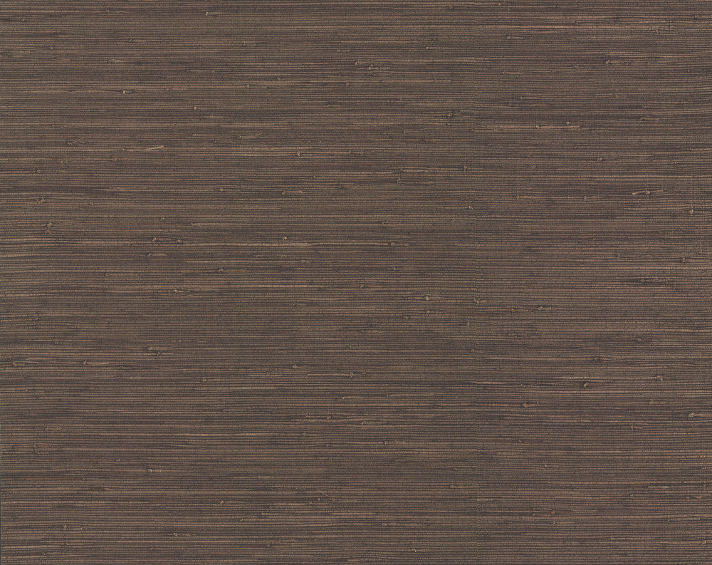 Knotted Grass Brown Wallpaper by Ronald Redding Designer Grasscloth & Natural Resource Covers about 72 square feet 36-in by 24-ft long roll Unpasted 0 - Swanky Fabrics -