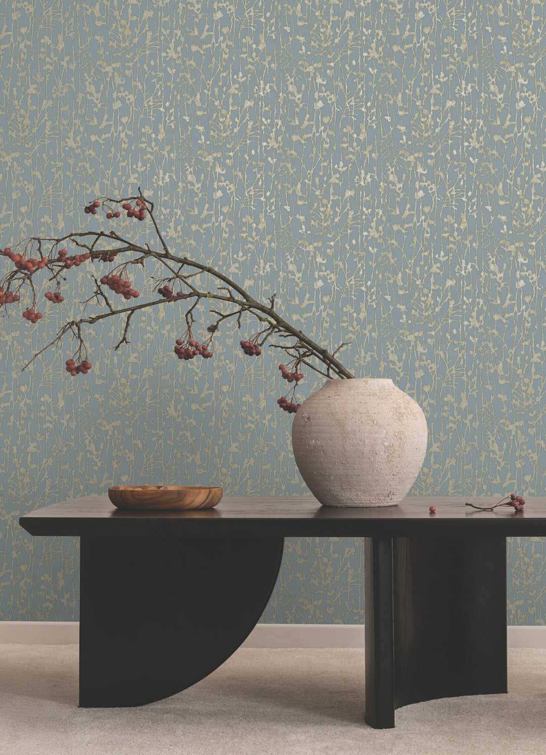 Filigree Light Blue Abstract Wallpaper by Ronald Redding Designer