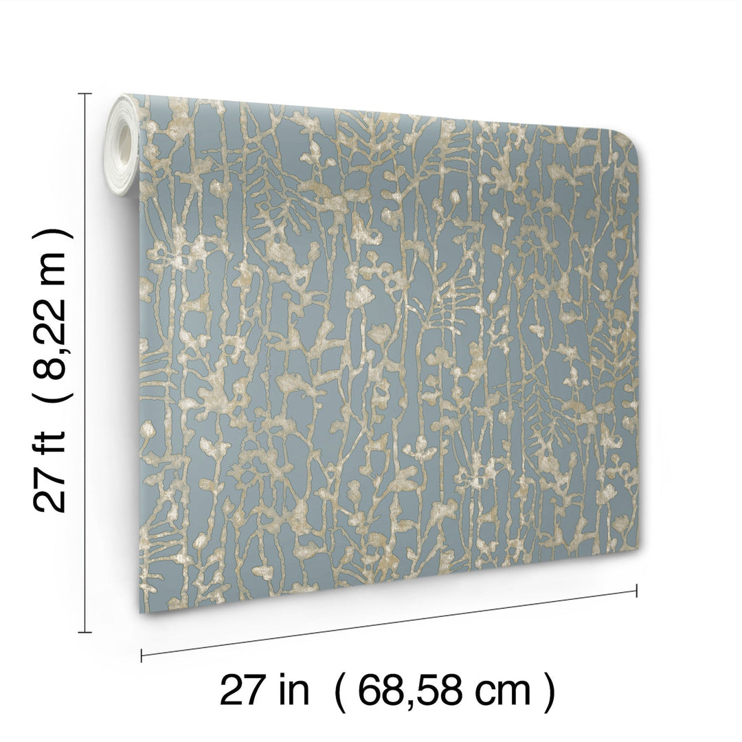 Filigree Light Blue Abstract Wallpaper by Ronald Redding Designer