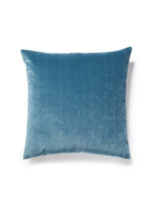 Strie Velvet Pillow 22 X 22 - Teal VWSTRIEPILL0028 by Scalamandre Designer Pillows 93% POLYESTER 7% RAYON U.S.A. Horizontal: and Vertical: 0 - Swanky Fabrics -
