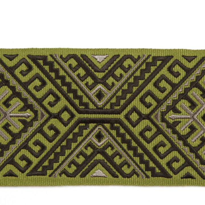 Vaduz Avocado by Europatex Designer Fabric Tapes Galore 100% Polyester 6.25" 3.50 inches - Swanky Fabrics -