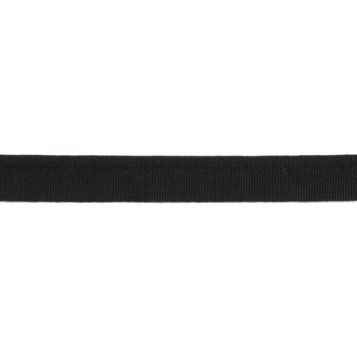 Versailles 1/4" Grosgrain Ribbon Lip Cord Black by Europatex Designer Fabric Versailles 64% Rayon, 34% Cotton, 2% Polyester 0.25 inches - Swanky Fabrics -