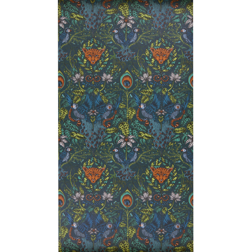 Amazon Navy by Clarke And Clarke Designer Wallcovering ANIMALIA BY EMMA J SHIPLEY FOR C&C United Kingdom Horizontal: 0 and Vertical: 18 20.5 - Swanky Fabrics -