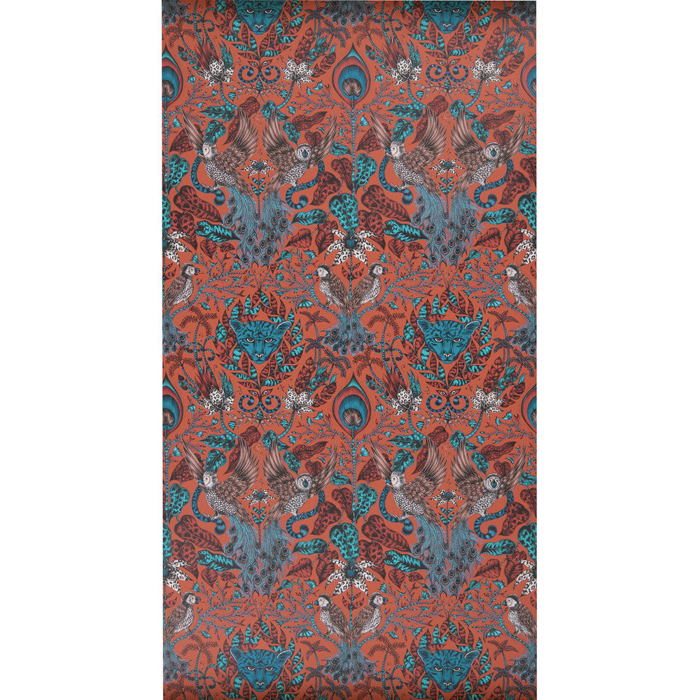 Amazon Red by Clarke And Clarke Designer Wallcovering ANIMALIA BY EMMA J SHIPLEY FOR C&C United Kingdom Horizontal: 0 and Vertical: 18 20.5 - Swanky Fabrics -