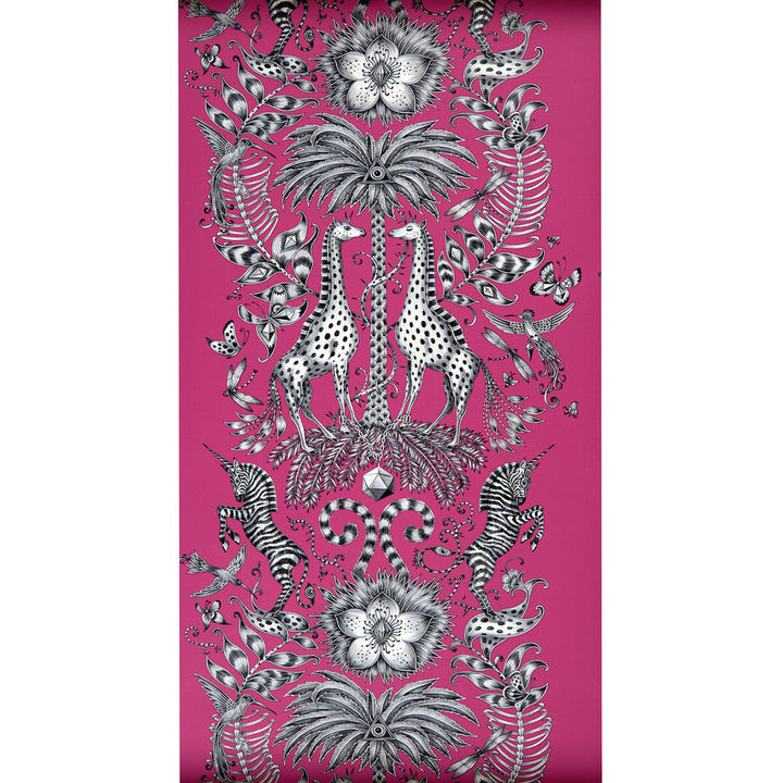 Kruger Magenta by Clarke And Clarke Designer Wallcovering ANIMALIA BY EMMA J SHIPLEY FOR C&C United Kingdom Horizontal: 0 and Vertical: 27.125 20.5 - Swanky Fabrics -