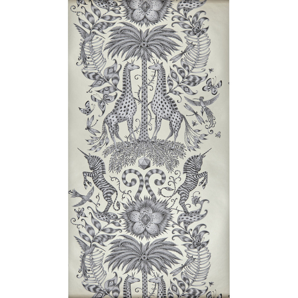Kruger Monochrome by Clarke And Clarke Designer Wallcovering ANIMALIA BY EMMA J SHIPLEY FOR C&C - United Kingdom - Horizontal: 0 and Vertical: 27.125 20.5 - Swanky Fabrics -