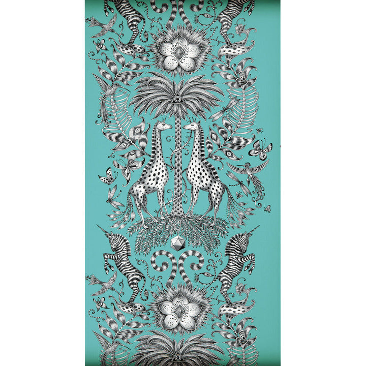 Kruger Teal by Clarke And Clarke Designer Wallcovering ANIMALIA BY EMMA J SHIPLEY FOR C&C United Kingdom Horizontal: 0 and Vertical: 27.125 20.5 - Swanky Fabrics -