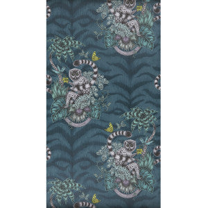 Clarke And Clarke Wallpaper Lemur Navy