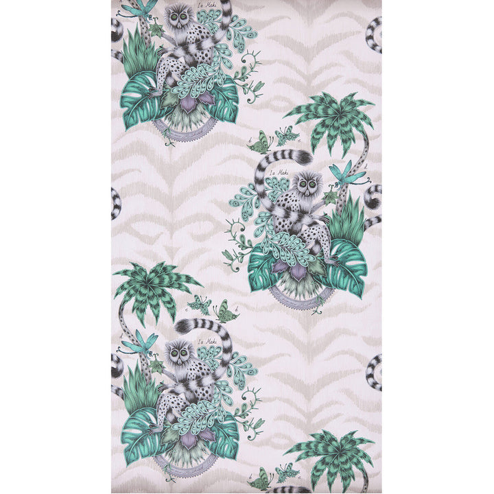 Lemur Pink by Clarke And Clarke Designer Wallcovering ANIMALIA BY EMMA J SHIPLEY FOR C&C United Kingdom Horizontal: 0 and Vertical: 25.25 20.5 - Swanky Fabrics -