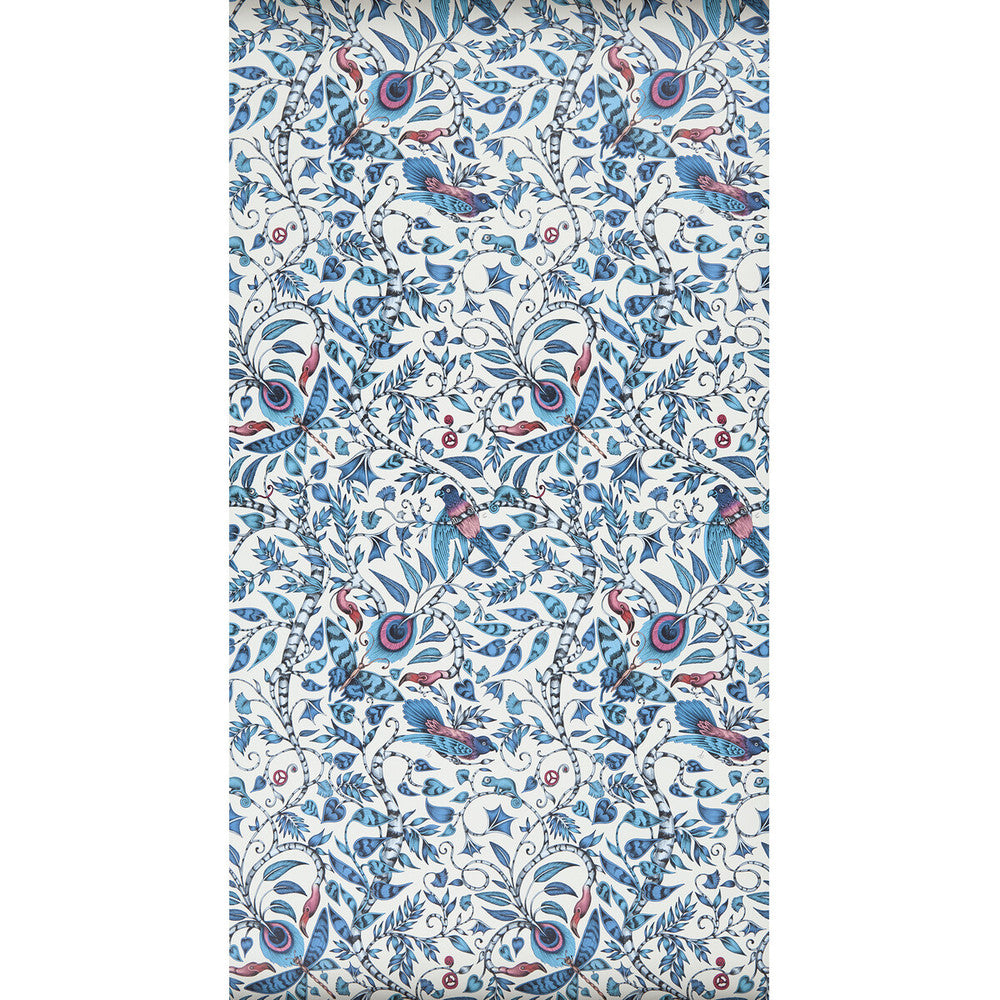 Rousseau Blue by Clarke And Clarke Designer Wallcovering ANIMALIA BY EMMA J SHIPLEY FOR C&C United Kingdom Horizontal: 0 and Vertical: 20.5 20.5 - Swanky Fabrics -