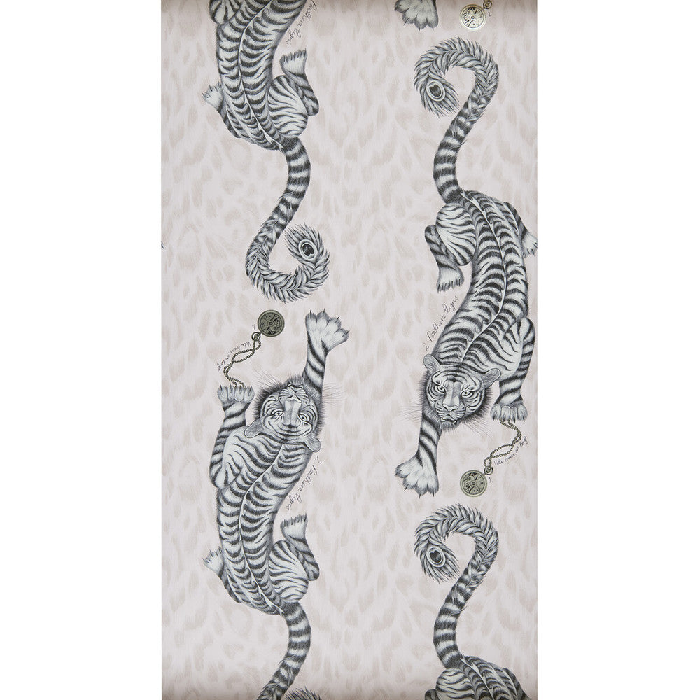 Tigris Pink by Clarke And Clarke Designer Wallcovering ANIMALIA BY EMMA J SHIPLEY FOR C&C United Kingdom Horizontal: 0 and Vertical: 25.25 20.5 - Swanky Fabrics -