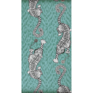 Clarke And Clarke Wallpaper Tigris Teal