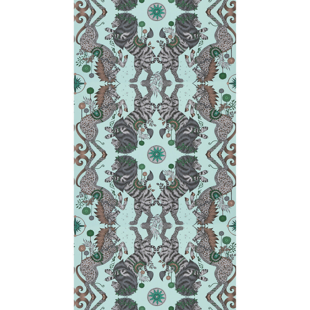 Caspian Wp Aqua by Clarke And Clarke Designer Wallcovering WILDERIE BY EMMA J SHIPLEY FOR C&C NON WOVEN - 100% United Kingdom Horizontal: 0 and Vertical: 18 21 - Swanky Fabrics -