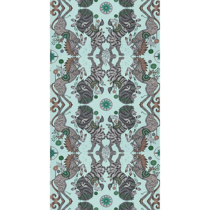 Caspian Wp Aqua by Clarke And Clarke Designer Wallcovering WILDERIE BY EMMA J SHIPLEY FOR C&C NON WOVEN - 100% United Kingdom Horizontal: 0 and Vertical: 18 21 - Swanky Fabrics -
