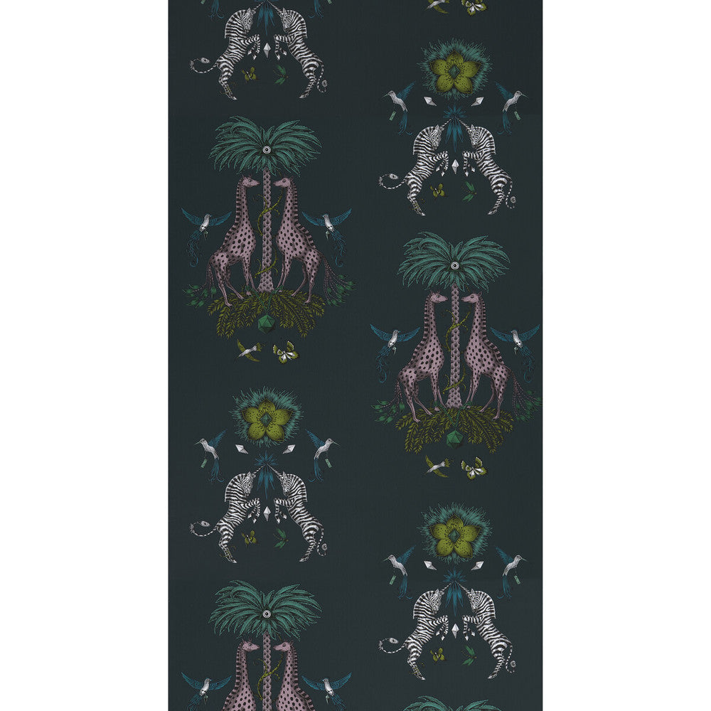 Creatura Teal by Clarke And Clarke Designer Wallcovering WILDERIE BY EMMA J SHIPLEY FOR C&C NON WOVEN - 100% United Kingdom Horizontal: 0 and Vertical: 25.24 21 - Swanky Fabrics -