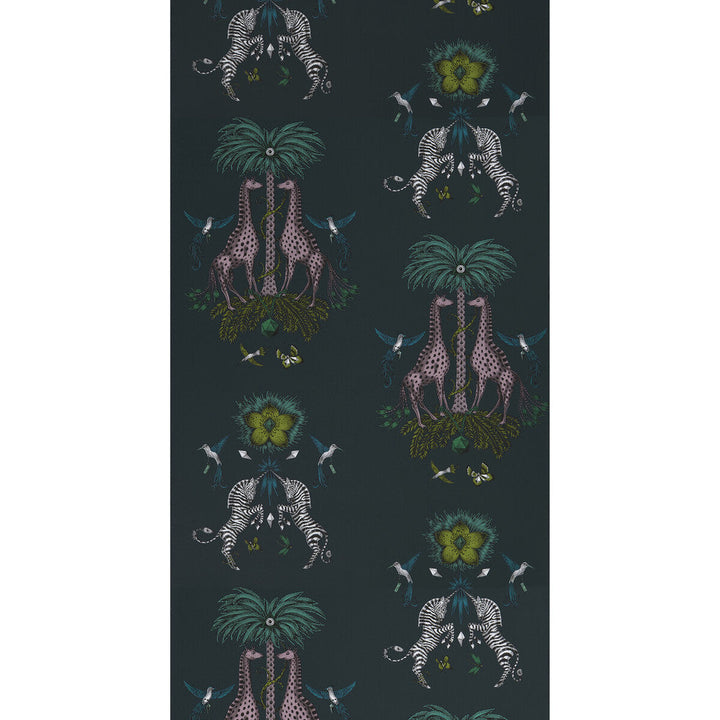 Creatura Teal by Clarke And Clarke Designer Wallcovering WILDERIE BY EMMA J SHIPLEY FOR C&C NON WOVEN - 100% United Kingdom Horizontal: 0 and Vertical: 25.24 21 - Swanky Fabrics -