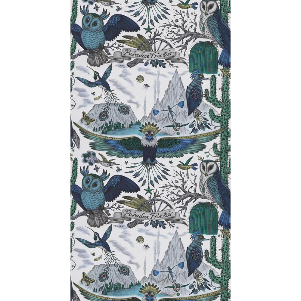 Frontier Blue by Clarke And Clarke Designer Wallcovering WILDERIE BY EMMA J SHIPLEY FOR C&C NON WOVEN - 100% United Kingdom Horizontal: 0 and Vertical: 20.48 21 - Swanky Fabrics -