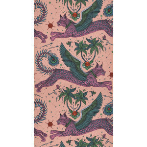 Clarke And Clarke Wallpaper Lynx Coral