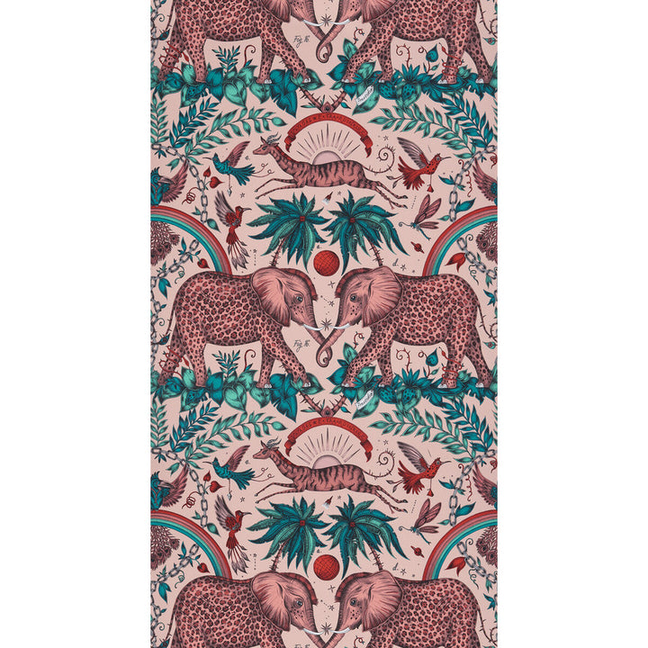 Zambezi Pink by Clarke And Clarke Designer Wallcovering WILDERIE BY EMMA J SHIPLEY FOR C&C NON WOVEN - 100% United Kingdom Horizontal: 0 and Vertical: 18 21 - Swanky Fabrics -