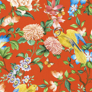 Clarke And Clarke Wallpaper Golden Parrot Wp Coral