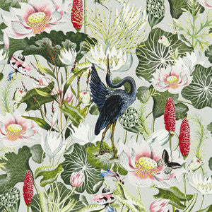 Clarke And Clarke Wallpaper Waterlily Wp Dove