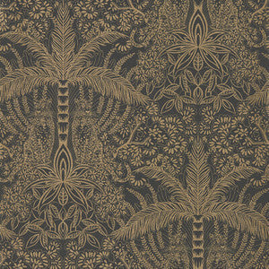 Clarke And Clarke Wallpaper Leopardo Copper/Midnight Wp