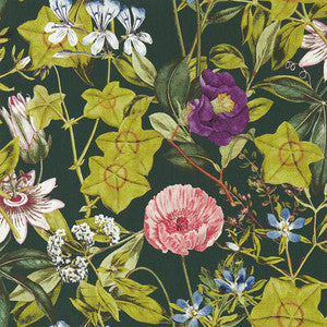 Clarke And Clarke Wallpaper Passiflora Emerald Wp