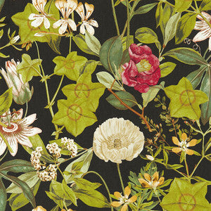 Clarke And Clarke Wallpaper Passiflora Noir Wp