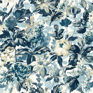 Clarke And Clarke Wallpaper Lilum Denim Ivory Wp W0158/01.CAC.0
