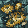 Clarke And Clarke Wallpaper Sunforest Denim Ochre Wp W0162/01.CAC.0