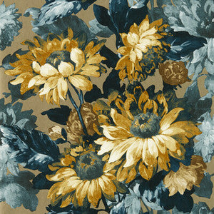 Clarke And Clarke Wallpaper Sunforest Gilver Denim Wp W0162/02.CAC.0
