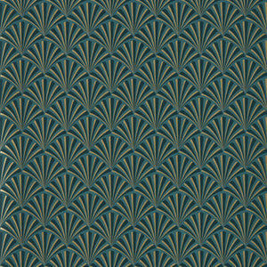 Clarke And Clarke Wallpaper Chrysler Teal Wp W0164/04.CAC.0