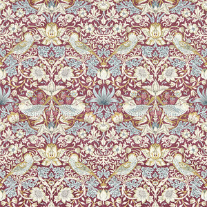 Clarke And Clarke Wallpaper Strawberry Thief Plum Wp W0171/04.CAC.0