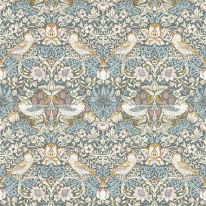 Clarke And Clarke Wallpaper Strawberry Thief Slate Wp W0171/05.CAC.0