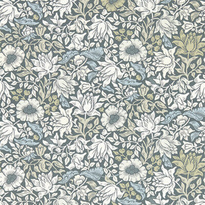 Clarke And Clarke Wallpaper Mallow Slate Wp W0173/01.CAC.0