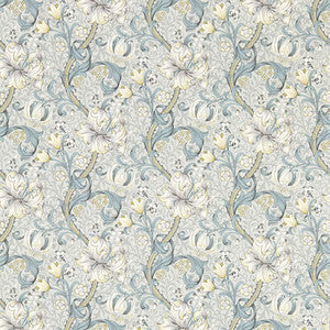 Clarke And Clarke Wallpaper Golden Lily Slate Wp W0174/02.CAC.0