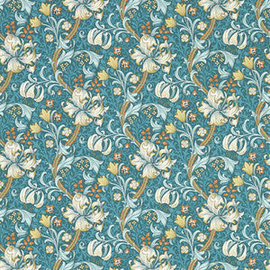 Clarke And Clarke Wallpaper Golden Lily Teal Wp W0174/03.CAC.0