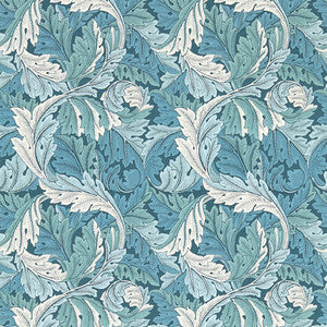 Clarke And Clarke Wallpaper Acanthus Teal Wp W0175/04.CAC.0