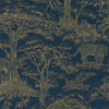 Clarke And Clarke Wallpaper Kisumu Midnight/Luxe Wp W0185/02.CAC.0