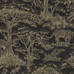 Clarke And Clarke Wallpaper Kisumu Noir/Luxe Wp W0185/04.CAC.0