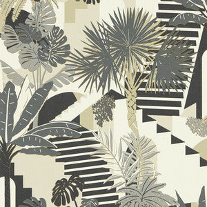 Clarke And Clarke Wallpaper Malindi Charcoal Wp W0186/01.CAC.0